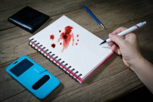 creative writing describing blood